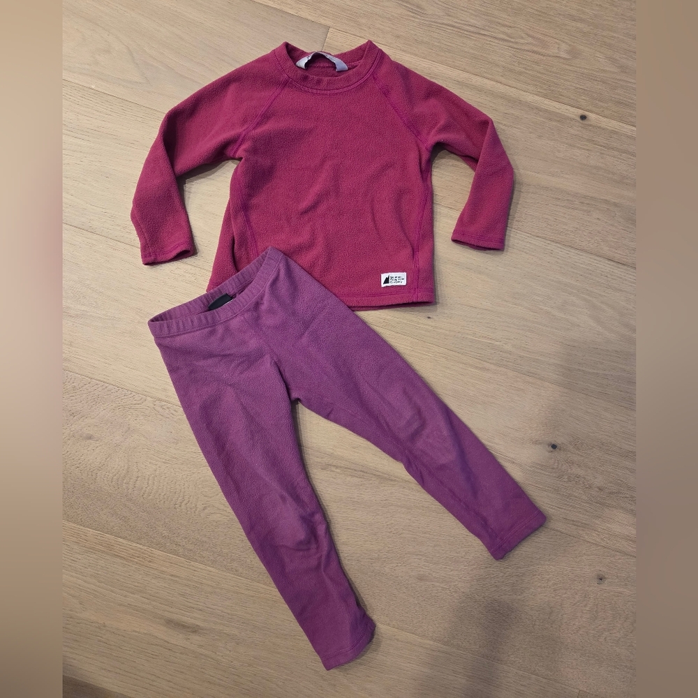 Pink Long Sleeve Top and Leggings Set